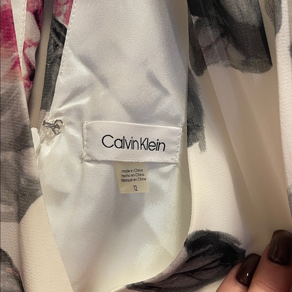 Calvin Klein Black and Pink Floral Dress